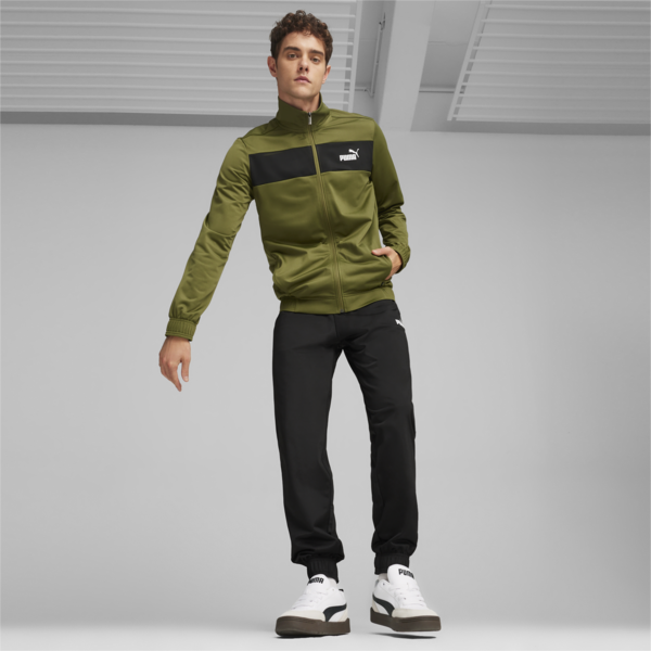 Men's Poly Tracksuit, Olive Green, large-ZAF