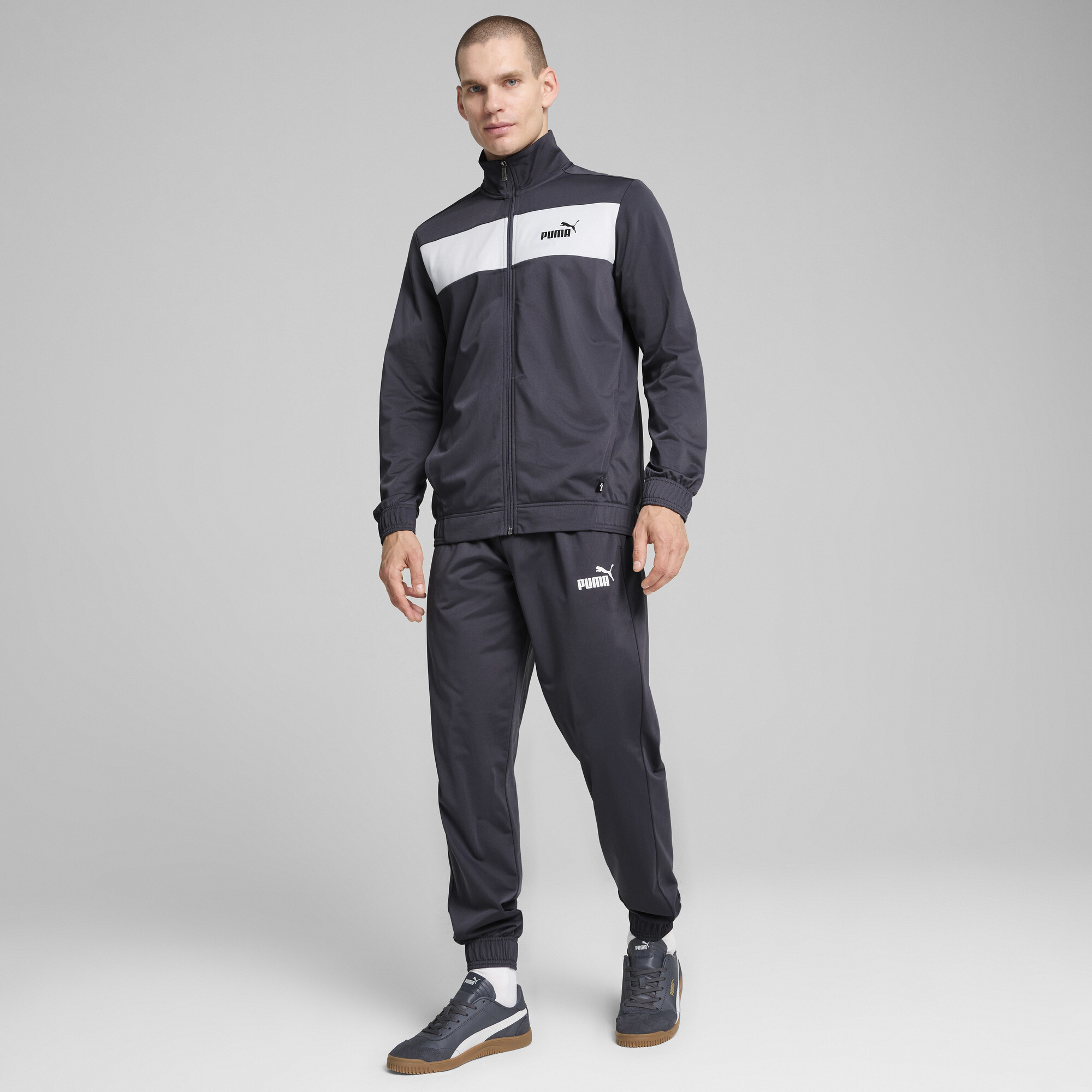 Men's Puma Men's Poly Tracksuit, Gray, Size L, Clothing