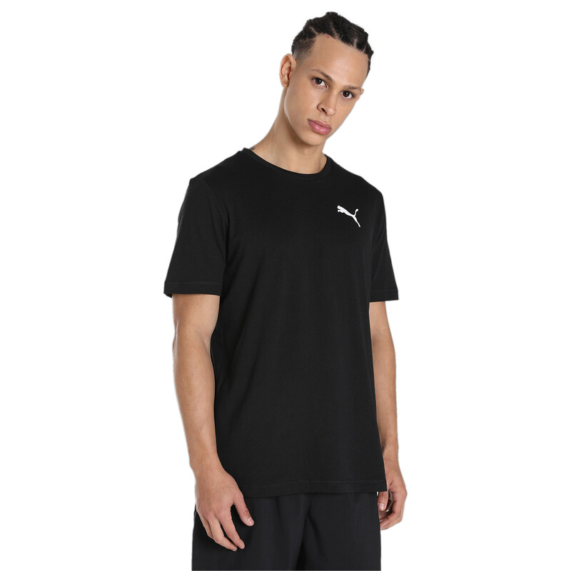 Men's PUMA ACTIVE Soft Regular Fit Crew Neck T-shirt in Black size S
