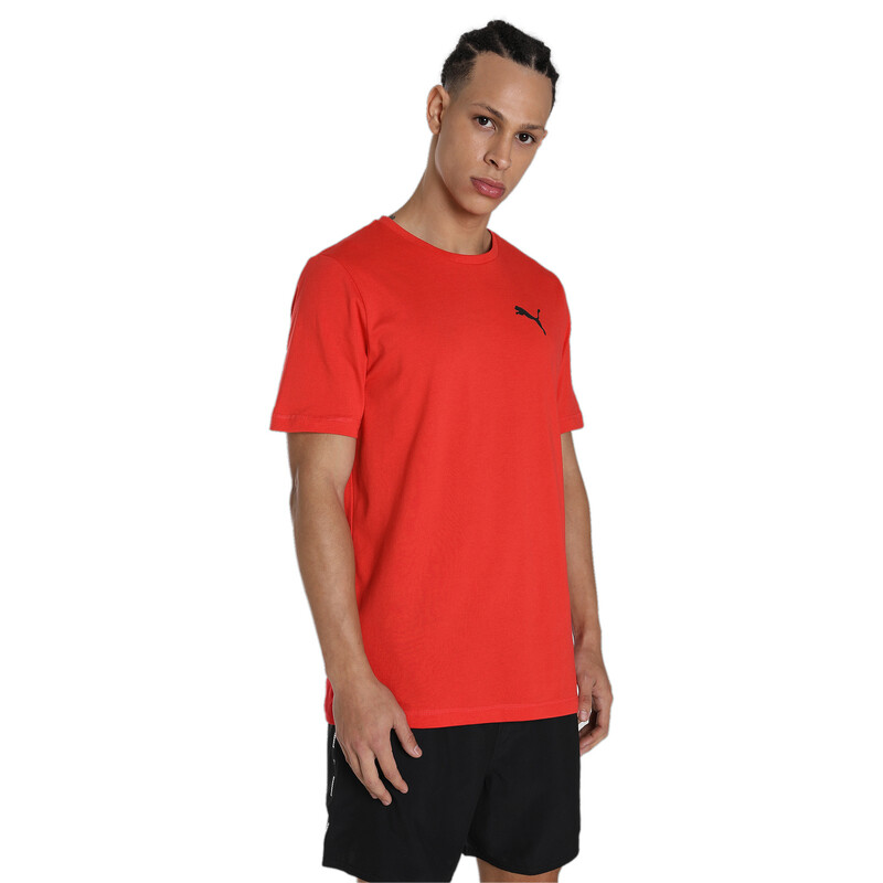 Men's PUMA ACTIVE Soft Regular Fit Crew Neck T-shirt in Red size M
