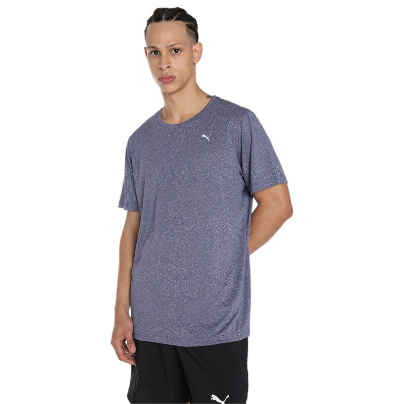 Men's PUMA Performance Heather Training Crew Neck T-shirt in Gray/Purple size S