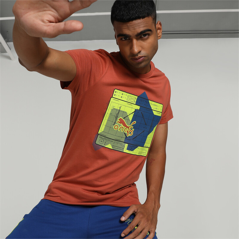 Men's PUMA X One8 Graphic Crew Neck T-shirt in Apple Cider size S