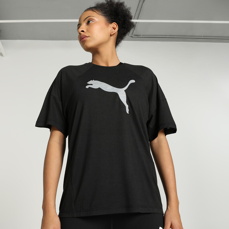 Women's PUMA EVOSTRIPE Graphic T-shirt in Black size M
