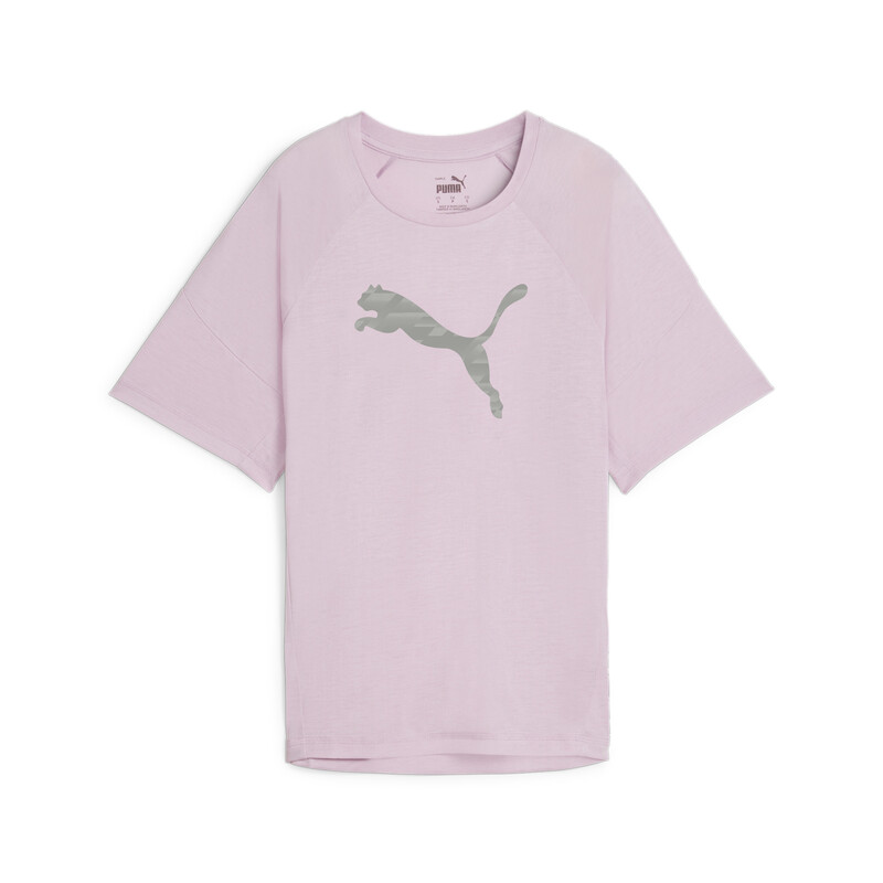 Women's PUMA EVOSTRIPE Graphic T-shirt in Gray size XS