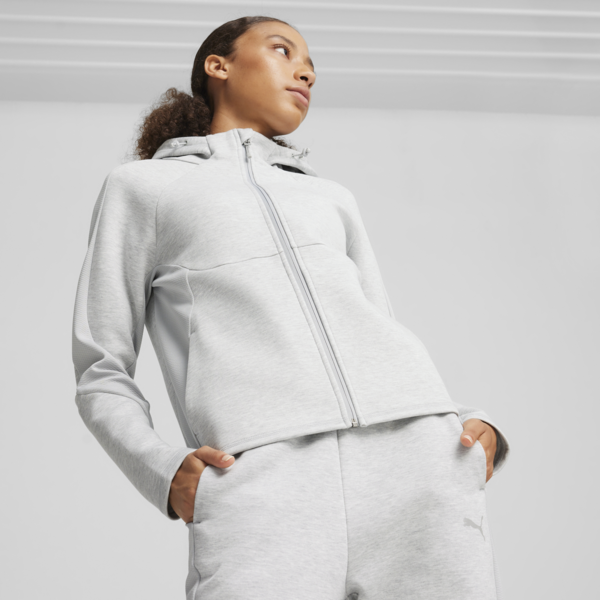 Campera con Cierre EVOSTRIPE FZ, Light Gray Heather, large-ARG