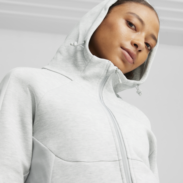 Campera con Cierre EVOSTRIPE FZ, Light Gray Heather, large-ARG