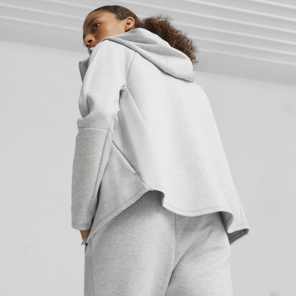 Campera con Cierre EVOSTRIPE FZ, Light Gray Heather, large-ARG