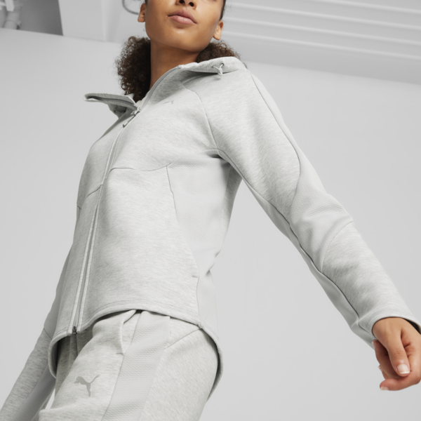 Campera con Cierre EVOSTRIPE FZ, Light Gray Heather, large-ARG