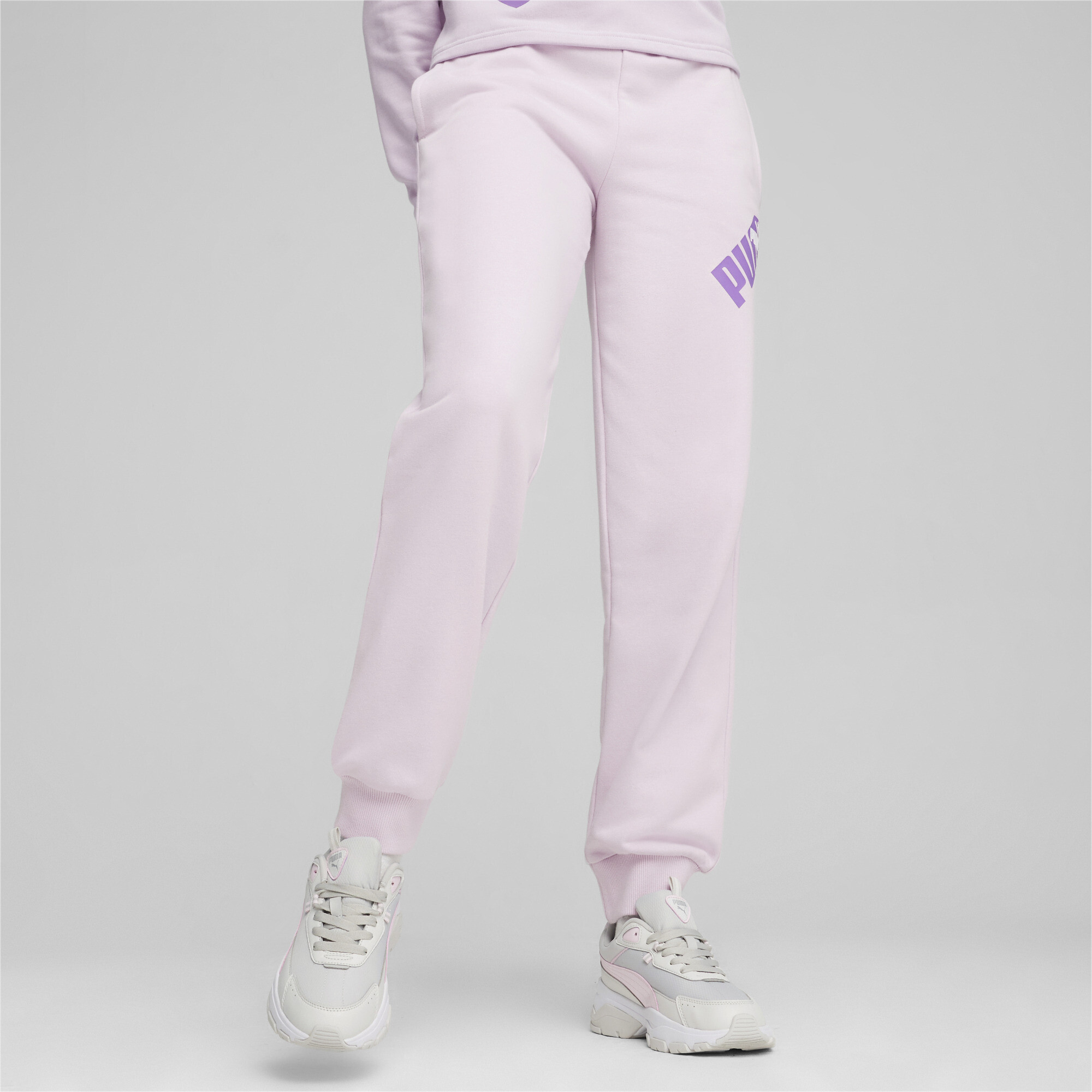 Women's PUMA POWER Pants In 90 - Purple, Size Medium