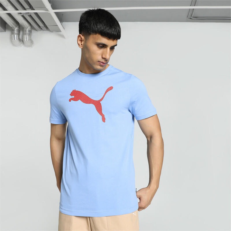 Men's PUMA Graphic Logo Slim Fit T-shirt in Day Dream size S