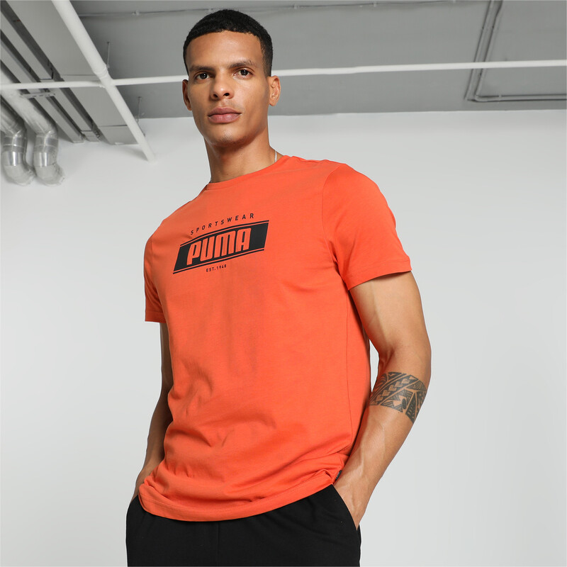 Men's PUMA Varsity Graphic Slim Fit T-shirt in White/Red size S