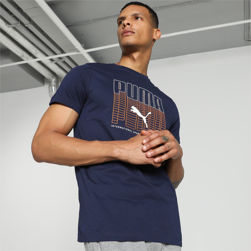 Men s PUMA Stylized Graphic Slim Fit T shirt in Blue size S