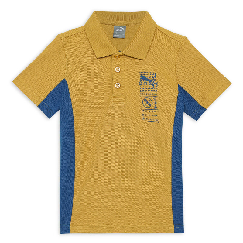 PUMA X One8 Boy's Cotton Polo in Amber size 9-10Y