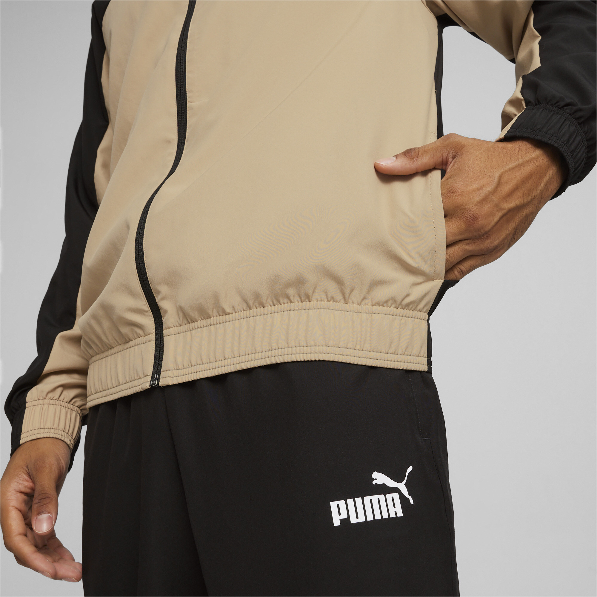 Men's Puma Men's Woven Tracksuit, Beige, Size M, Clothing