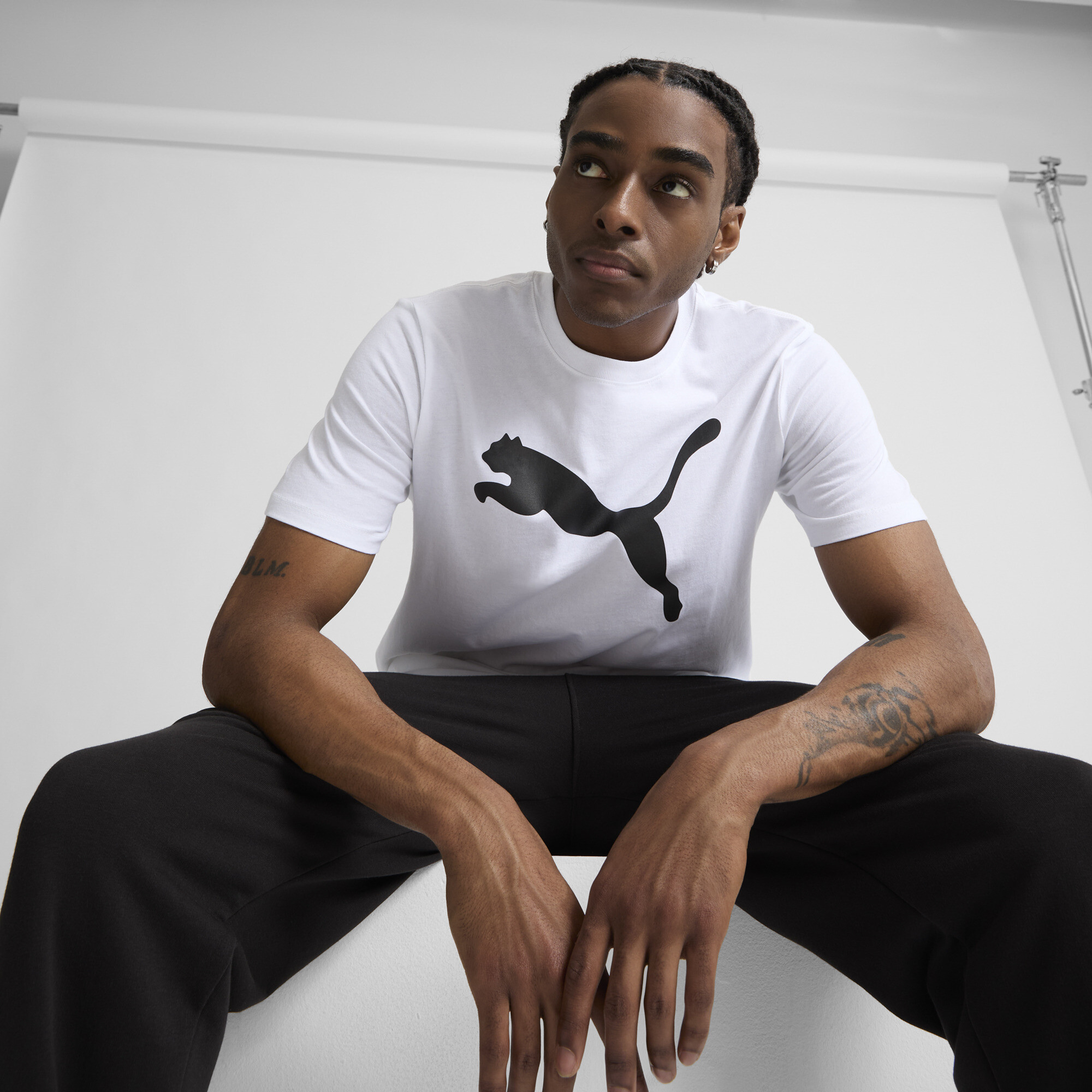 PUMA Essentials Big Cat Men's T-Shirt in White, Size XL