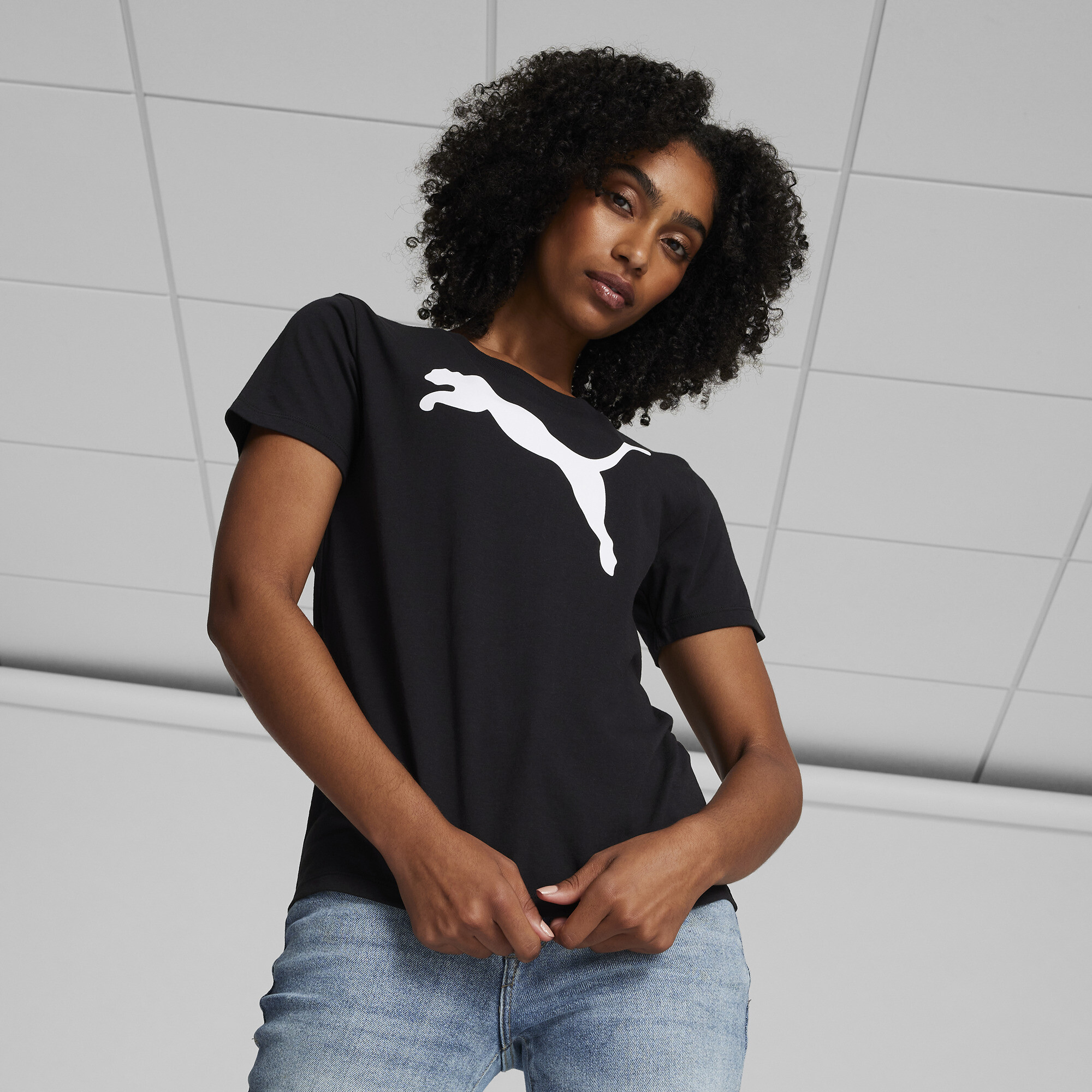 PUMA Women's Essentials Big Cat Logo Tee