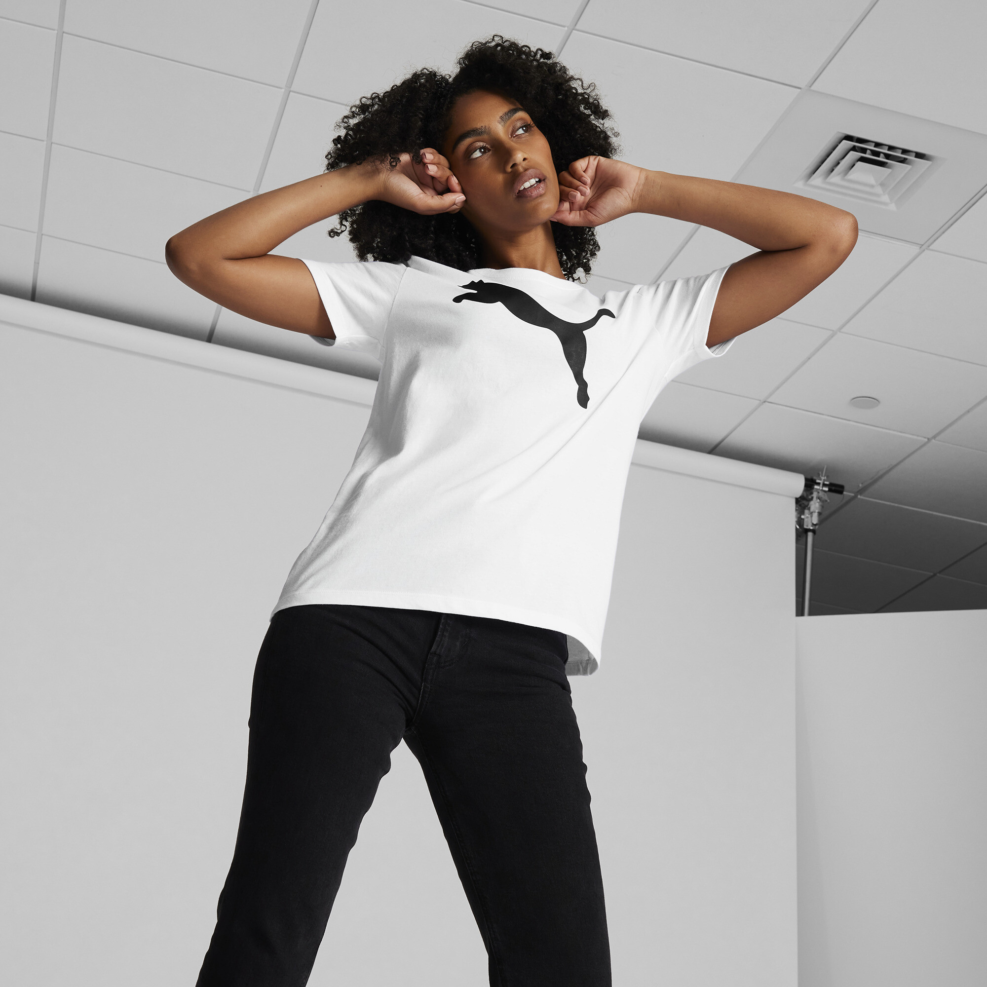 PUMA Women's Essentials Big Cat Logo Tee