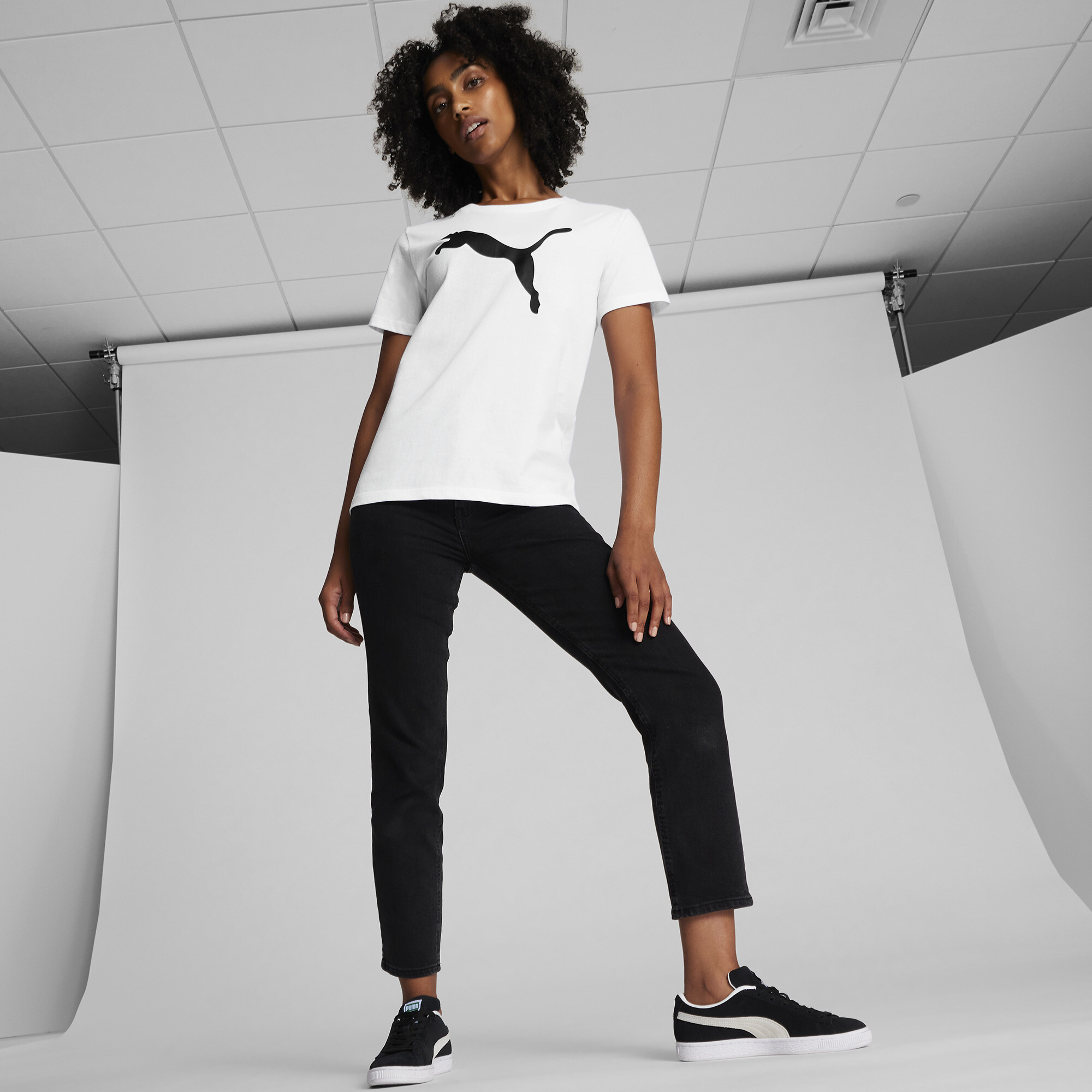 PUMA Women's Essentials Big Cat Logo Tee