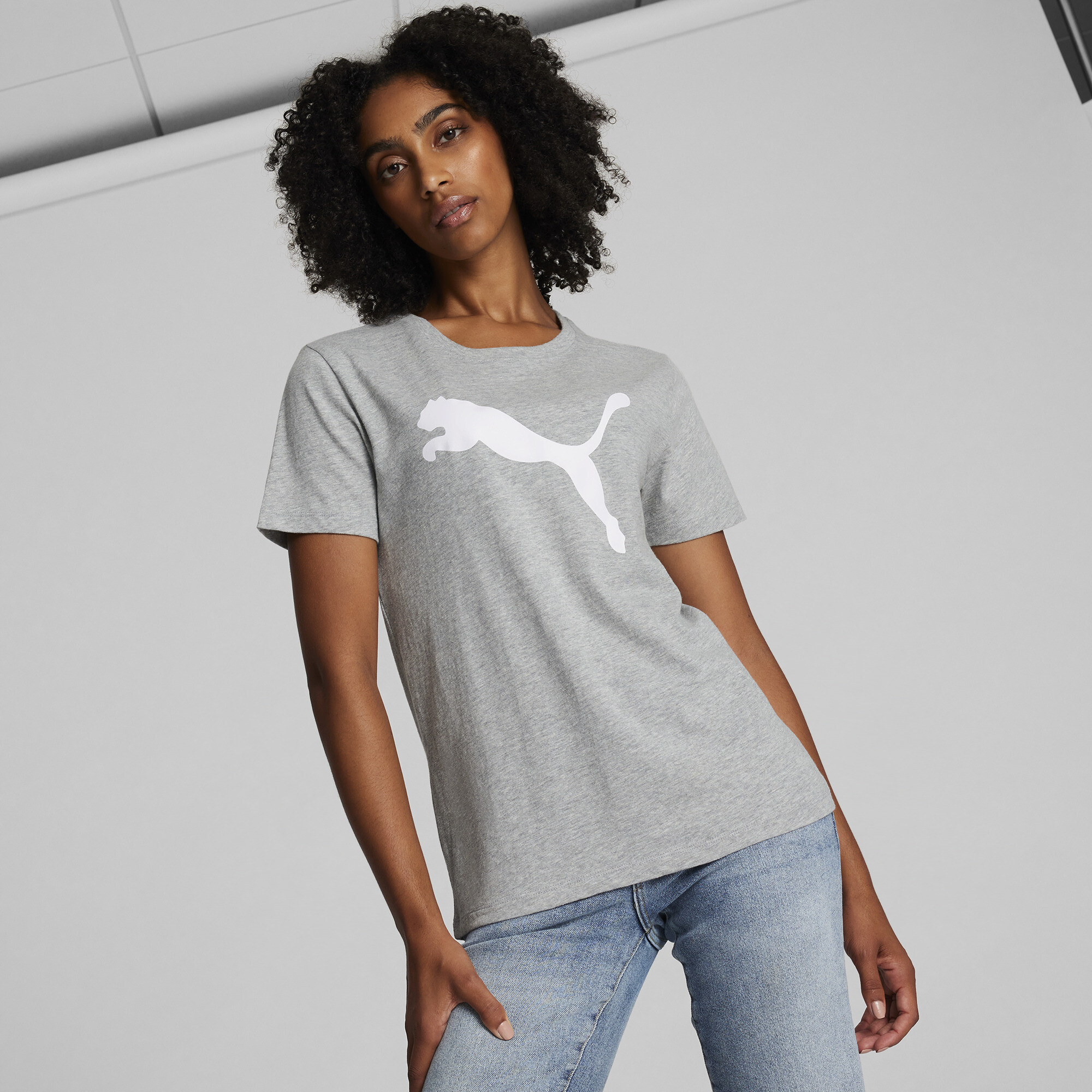 PUMA Women's Essentials Big Cat Logo Tee