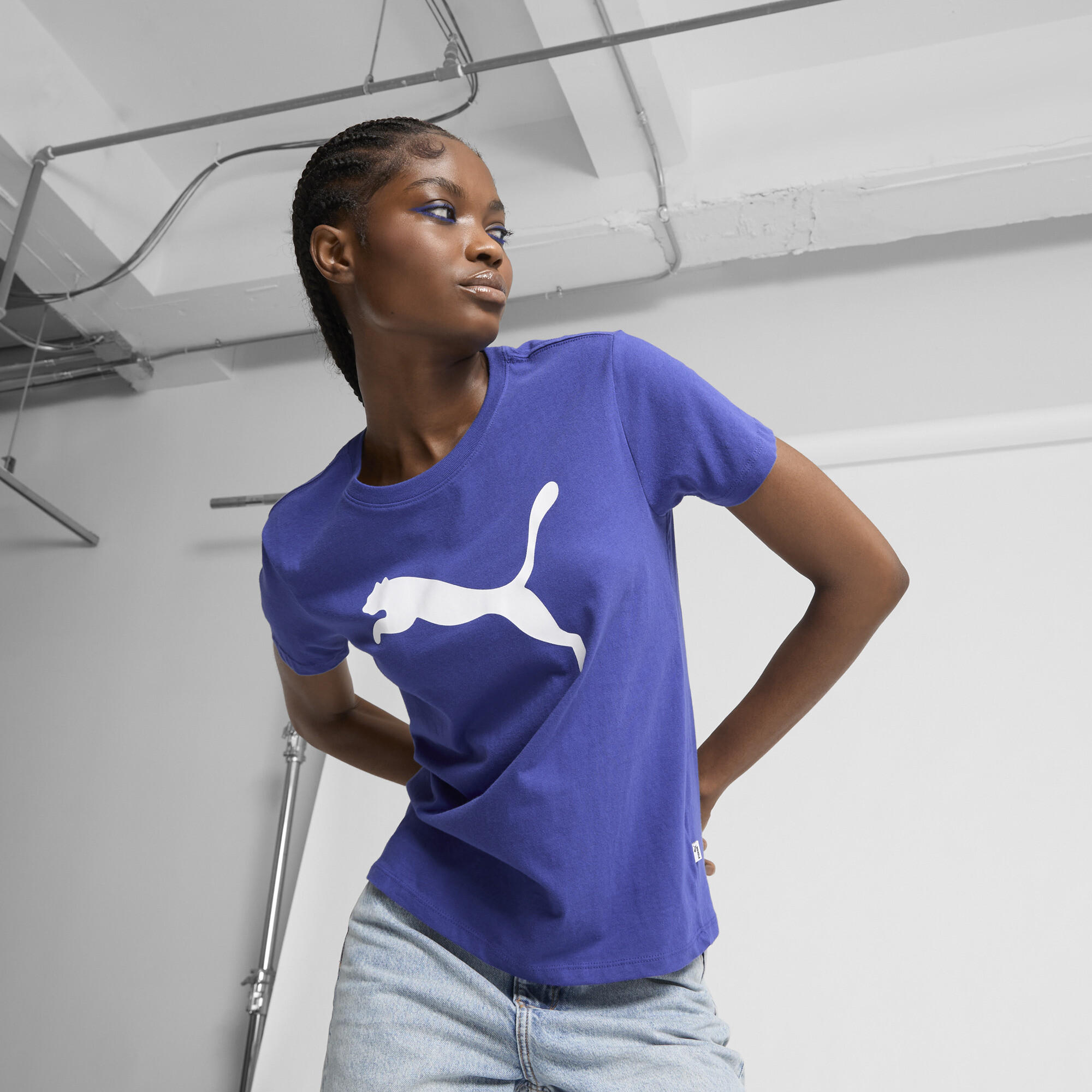 PUMA Women's Essentials Big Cat Logo Tee