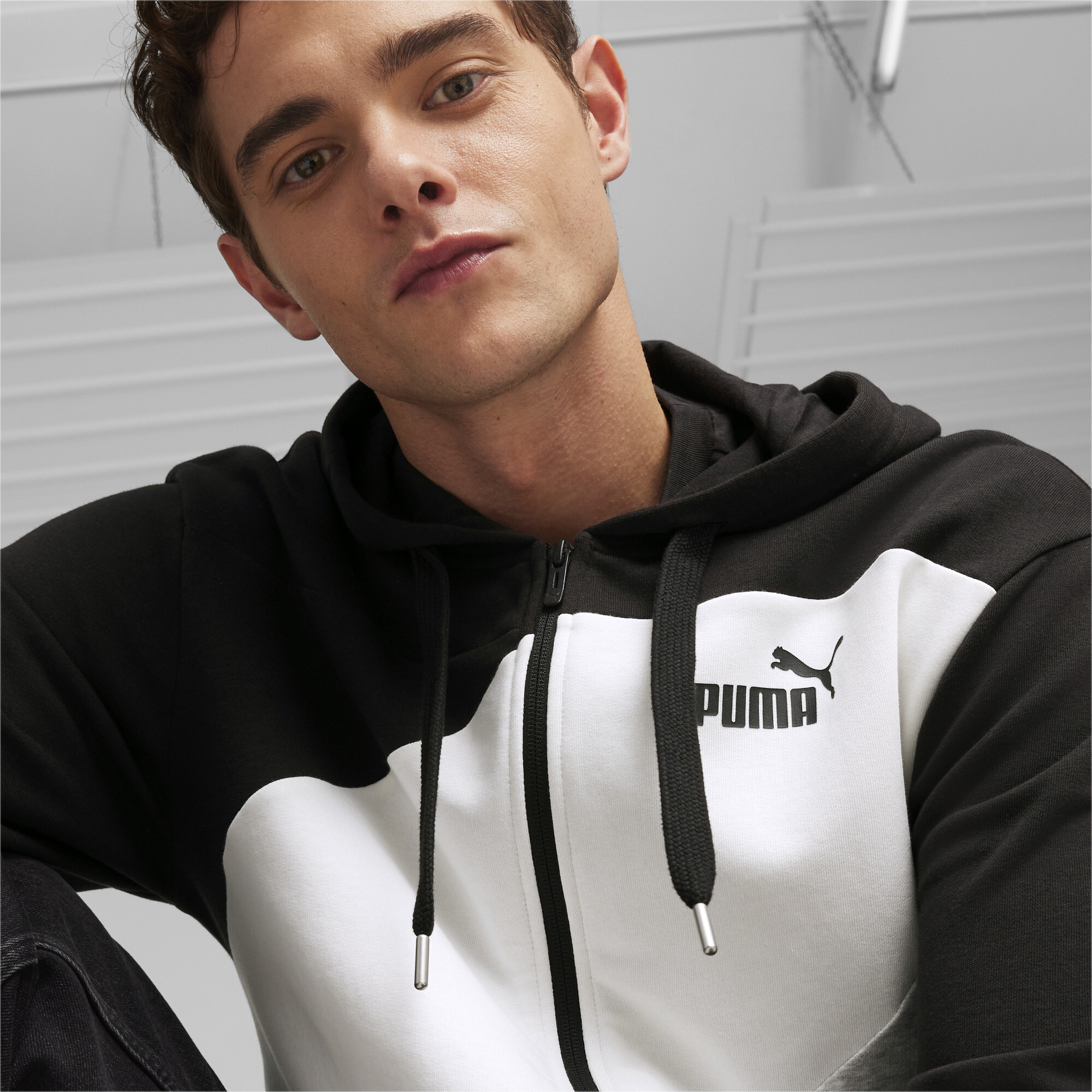 Men's Puma POWER's Full-Zip Hoodie, Black, Size XL, Clothing