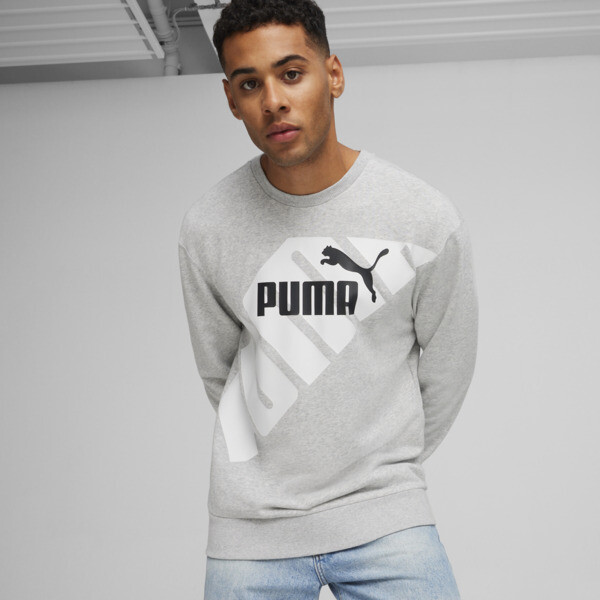 PUMA POWER Men s Graphic Sweatshirt gray PUMA