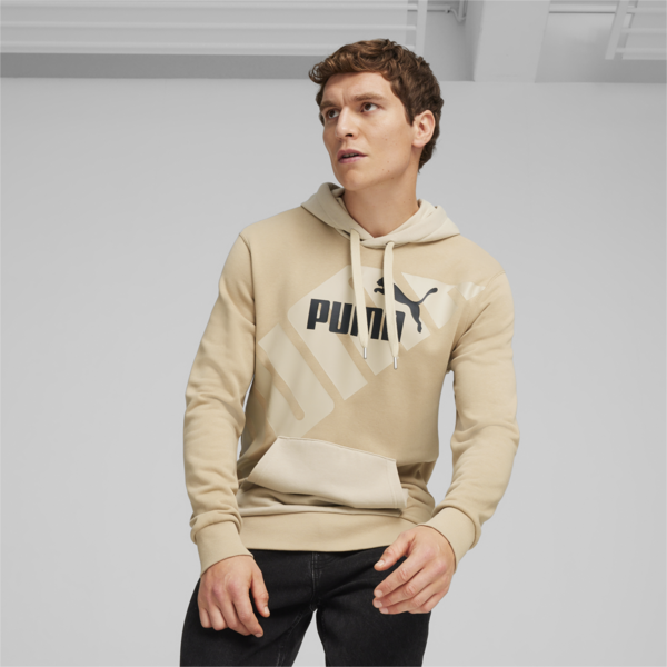 PUMA POWER Men's Graphic Hoodie, Prairie Tan, large-ZAF