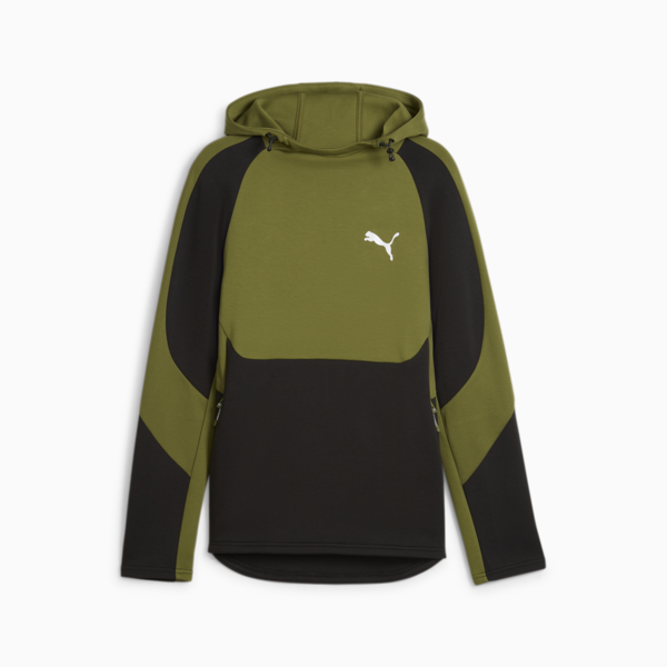 EVOSTRIPE Men's Hoodie, Olive Green, large-ZAF