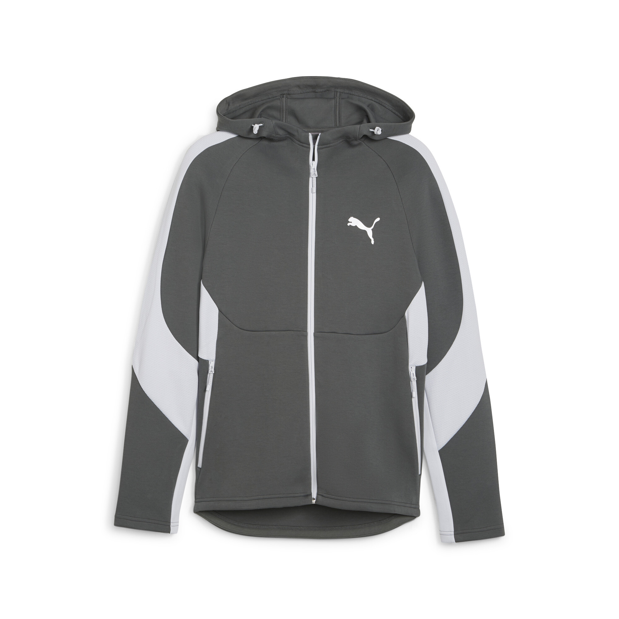 Men's PUMA EVOSTRIPE Full-Zip Hoodie In Gray, Size Medium