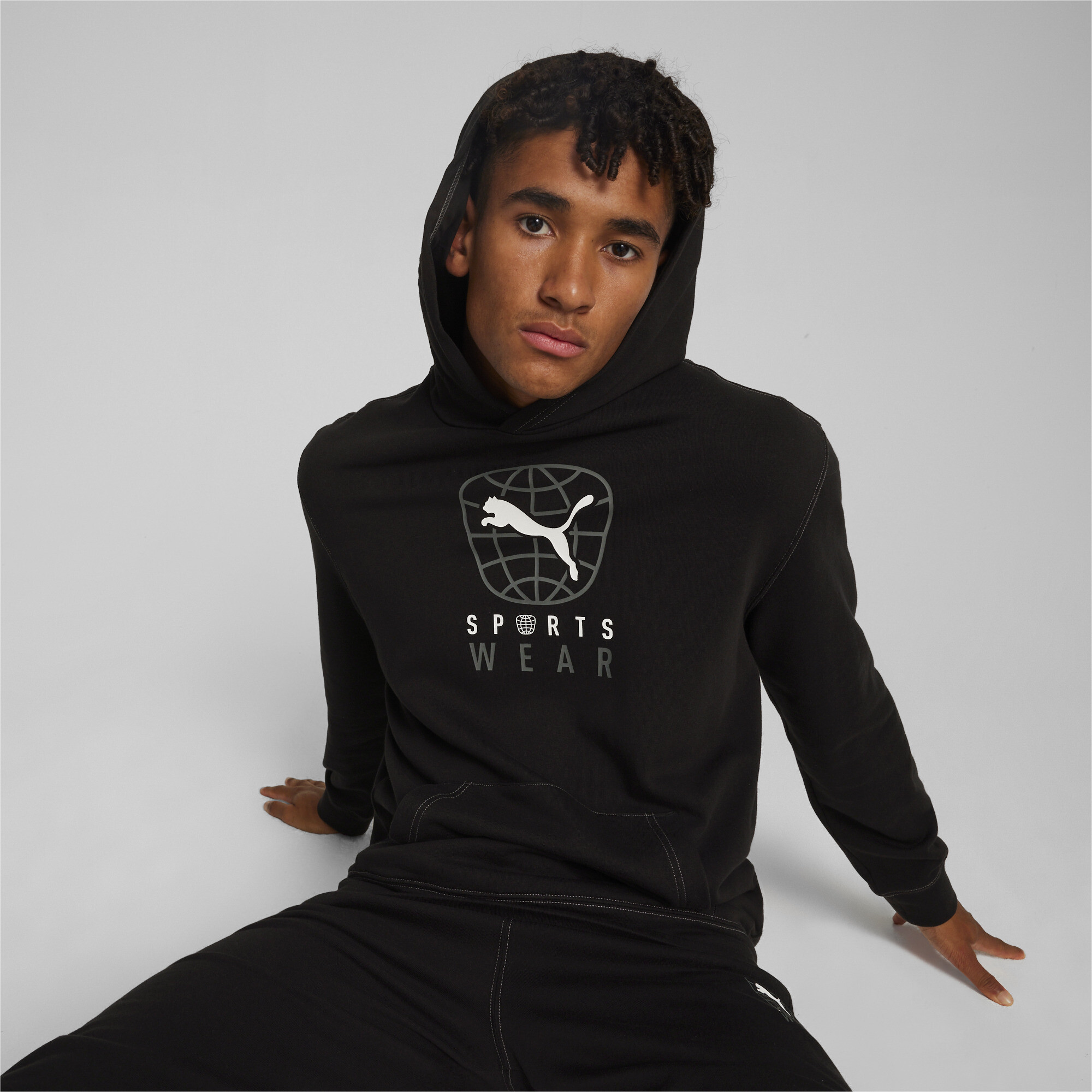 Puma panel clearance script boyfriend hoodie