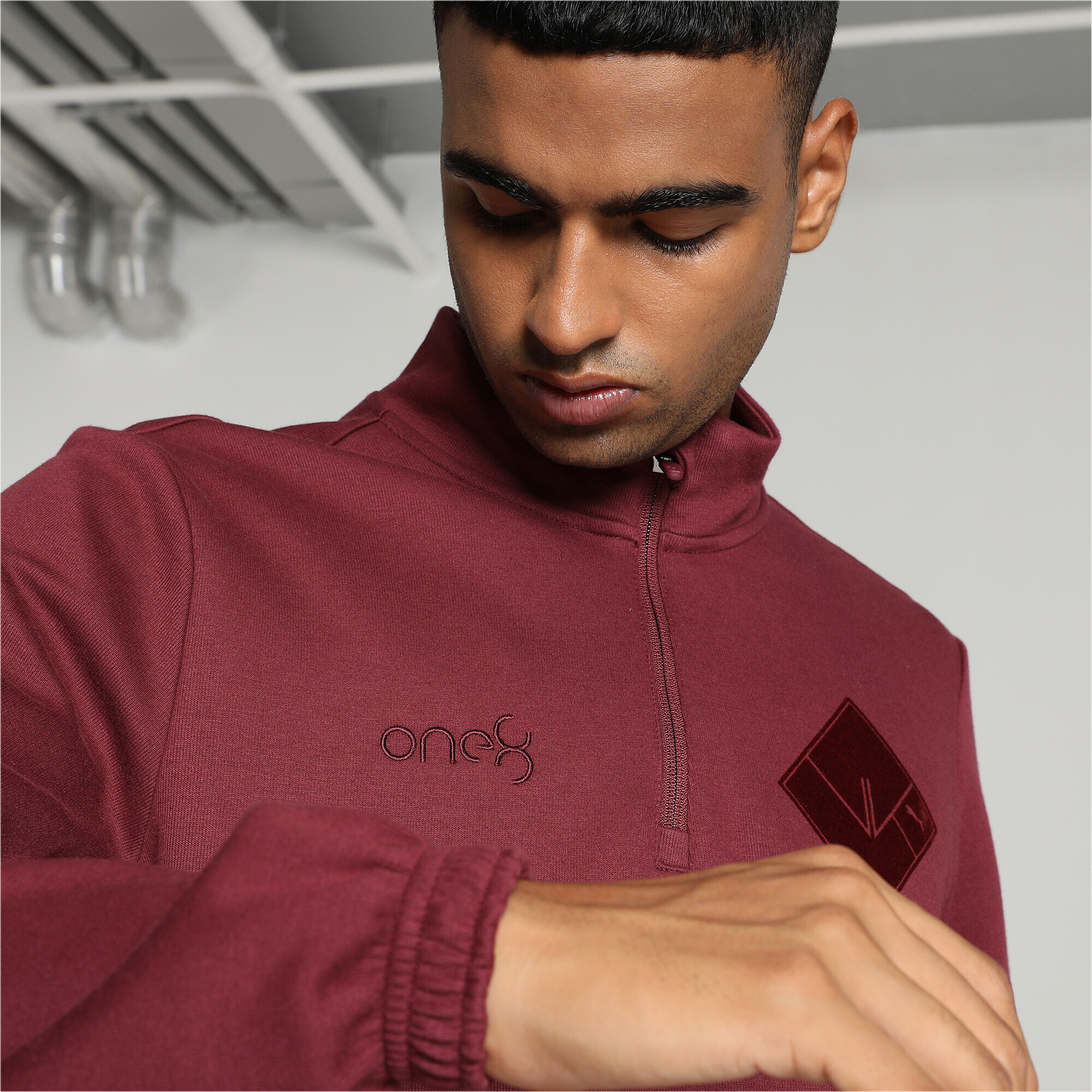 جاكيت PUMA X One8 Half Zip للرجال أحمر