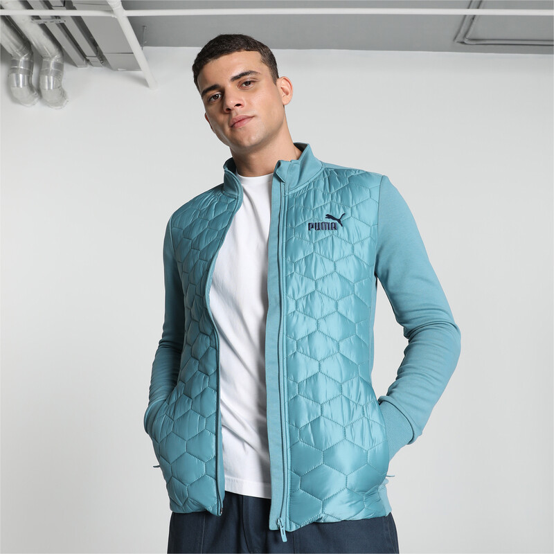 Men's PUMA Embossed Jacket in Black/Blue size S
