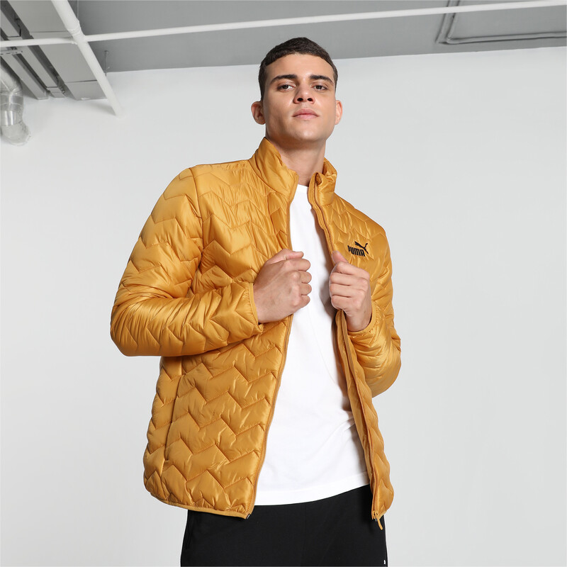 Men's PUMA Embossed Elevated Jacket in Amber size S
