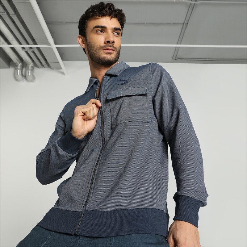 Men's PUMA Classics Modern Indigo Jacket in Blue size XL