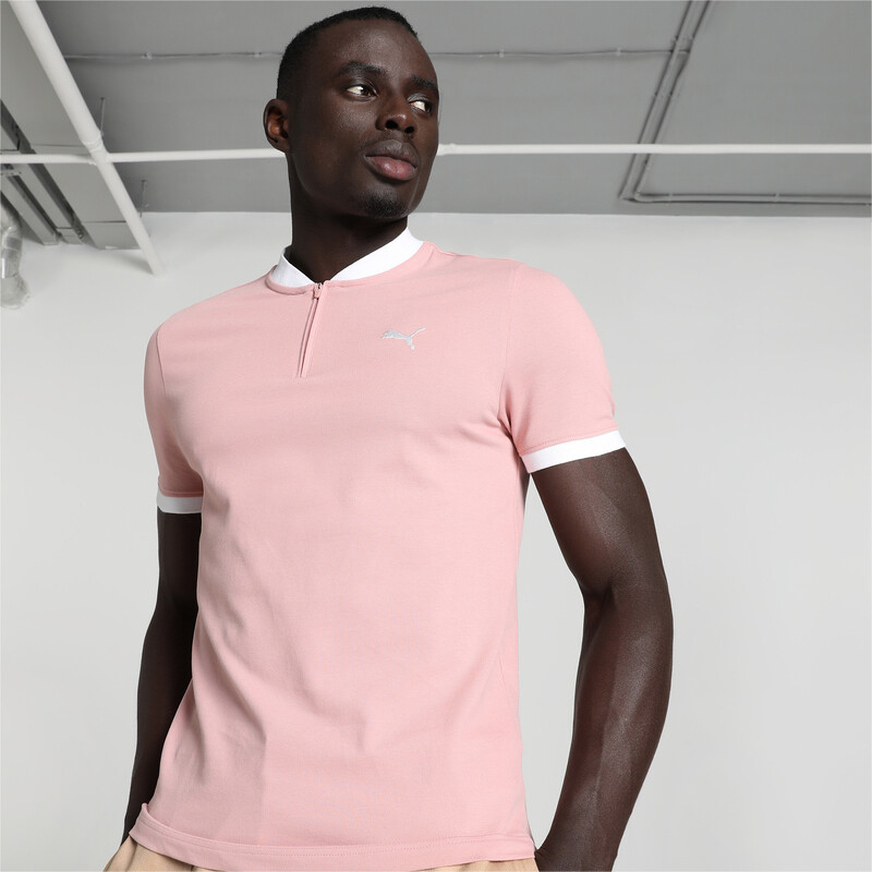 Men s PUMA Baseball Collar Slim Fit Polo in Pink size XS PUMA