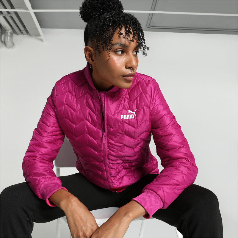 Women's PUMA Woven Bomber Jacket in Pink size S