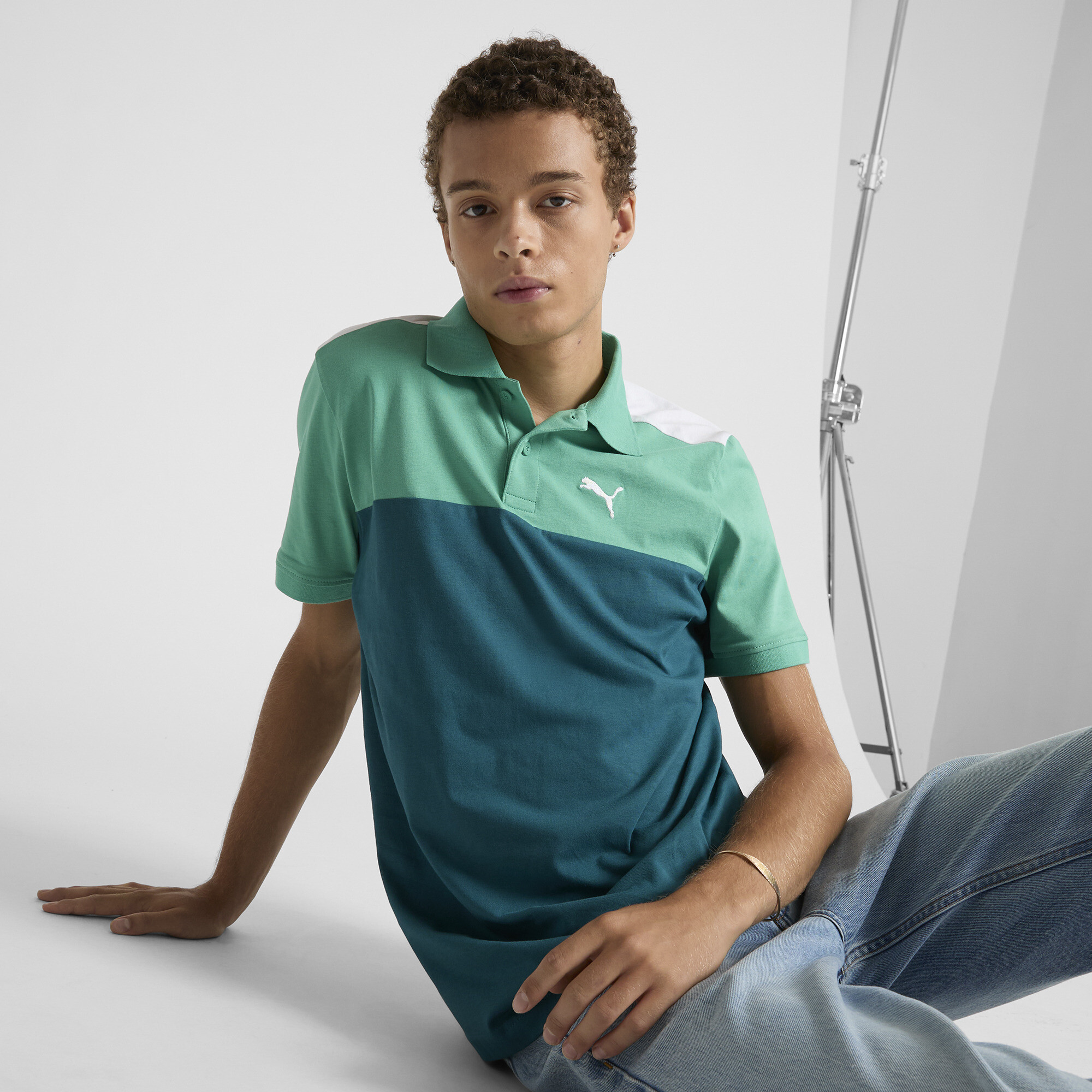 PUMA Men's Essential+ Block Polo