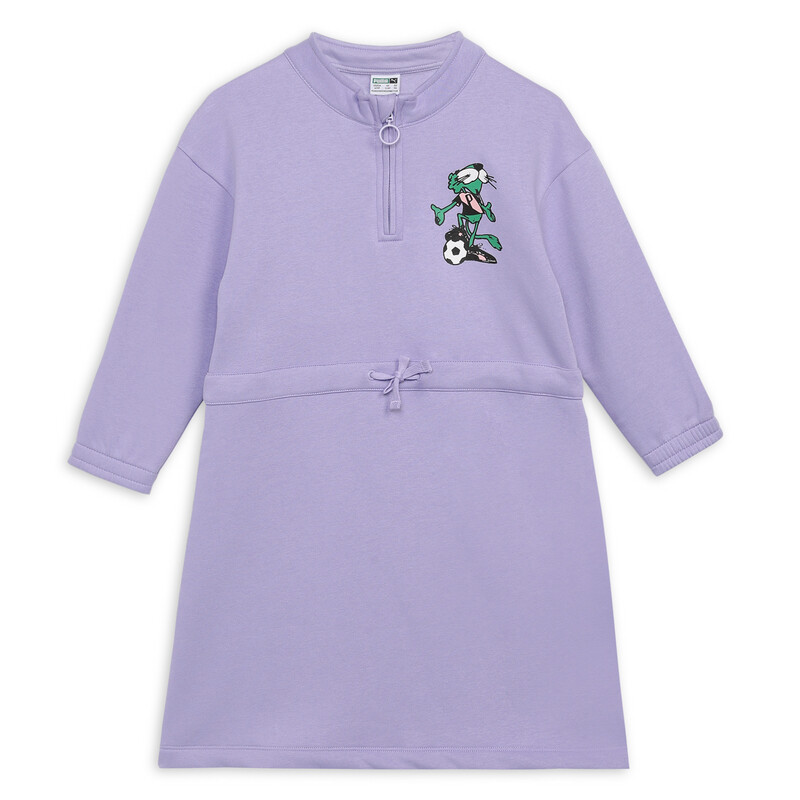 PUMA Super Girl's Graphic Dress in Vivid Violet size 13-14Y