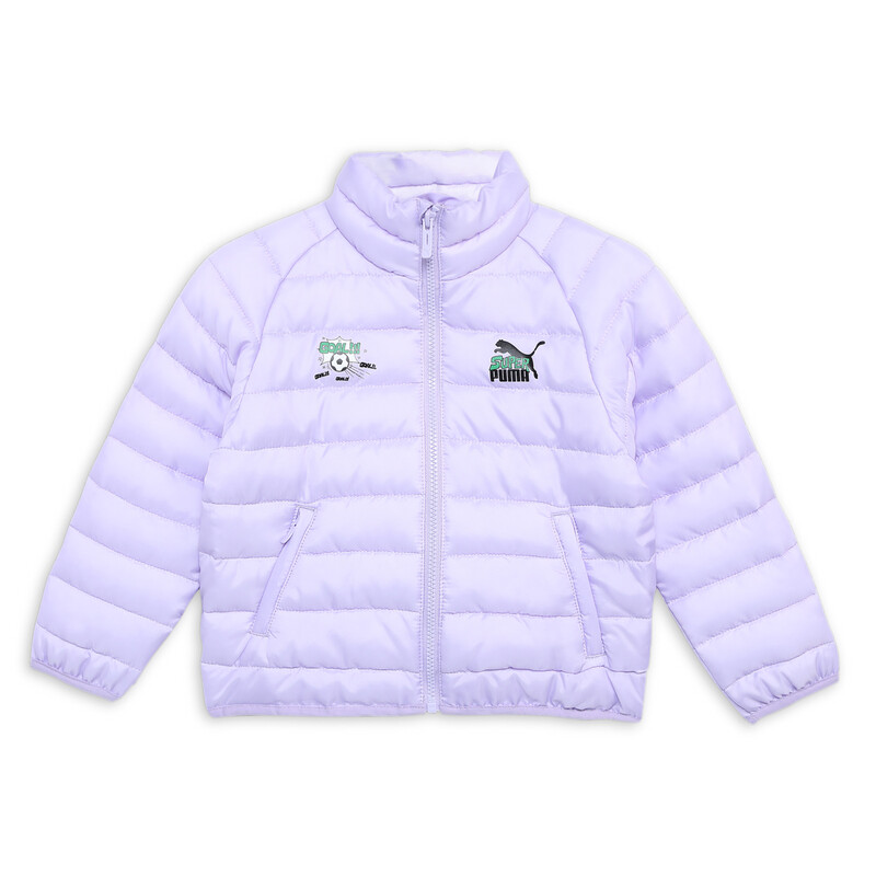 PUMA Super Girl's Padded Jacket in Vivid Violet size 11-12Y
