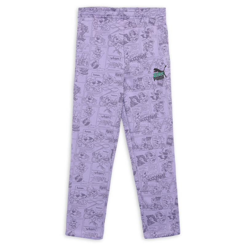 PUMA Super Girl's Printed Pants in Vivid Violet size 13-14Y