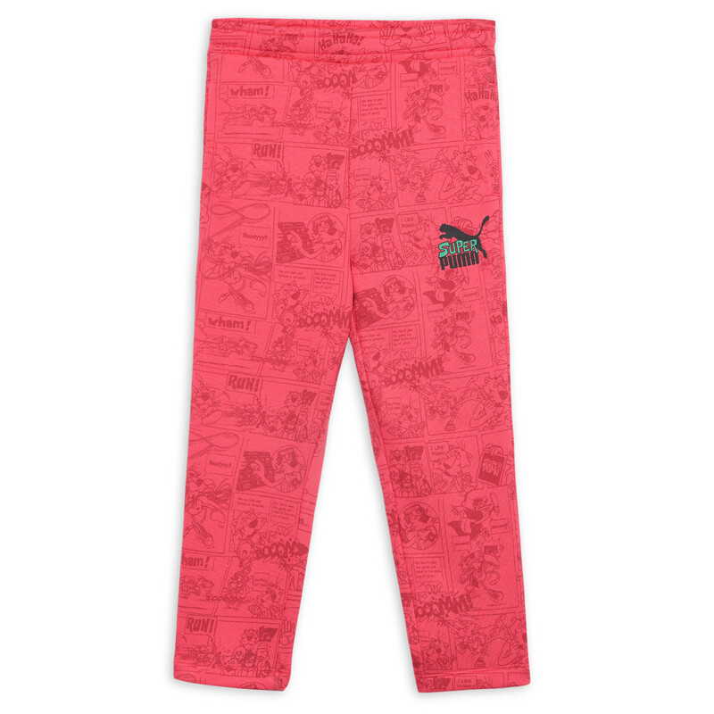 PUMA Super Girl's Printed Pants in Black/Blue size 5-6Y