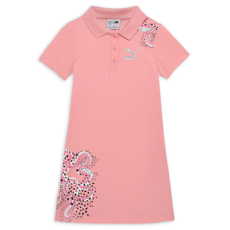 PUMA Flower Graphic Kid's Polo Dress in Pink size 13-14Y