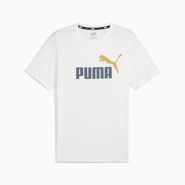 ESS+ Logo Men's Tee, PUMA White-Gray Skies, large-ZAF