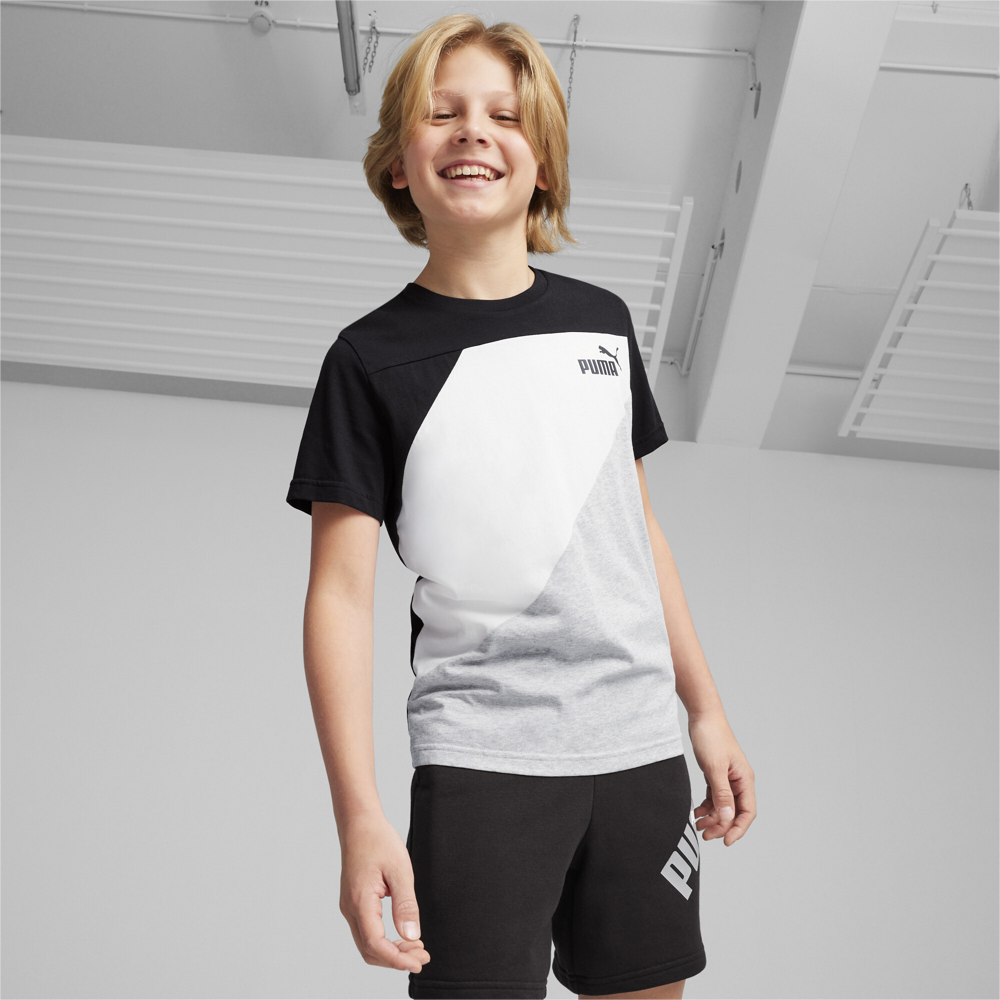 PUMA Power Pack Big Kids' T-Shirt in Black, Size M