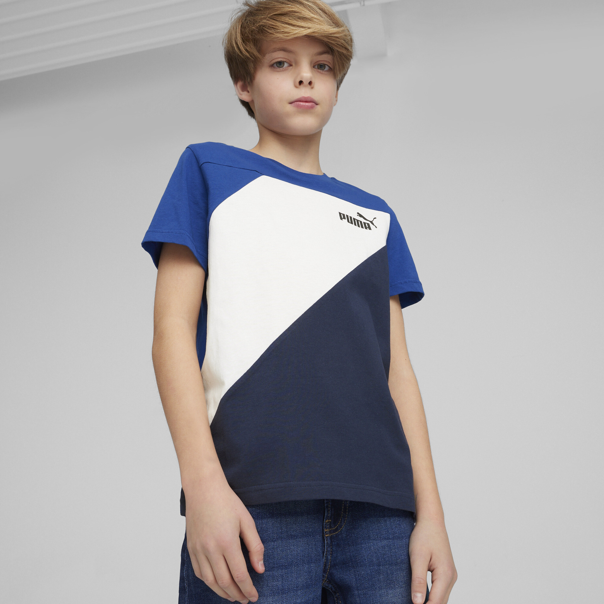 PUMA Power Pack Big Kids T-Shirt in Blue Size XL 18$