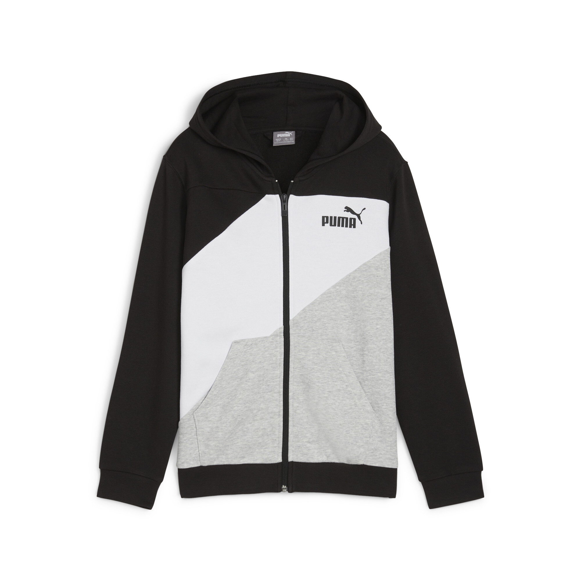 PUMA POWER Colorblock Big Kids Full-zip Hoodie in Black Size XS 35$