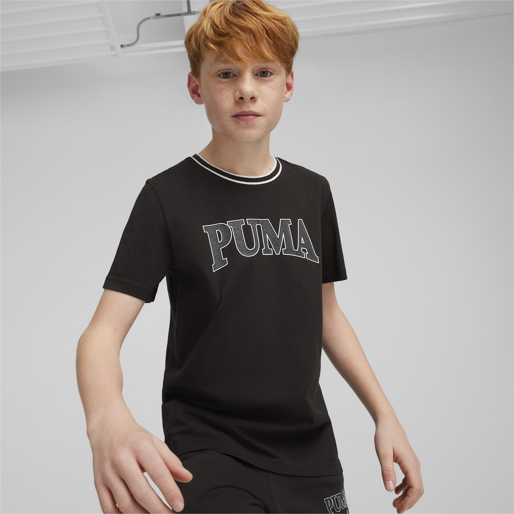 Men's Puma SQUAD Youth T-Shirt, Black, Size 7-8Y, Age