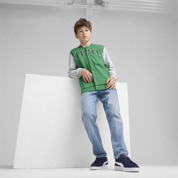 PUMA SQUAD Youth Bomber Jacket, Archive Green, large-ZAF