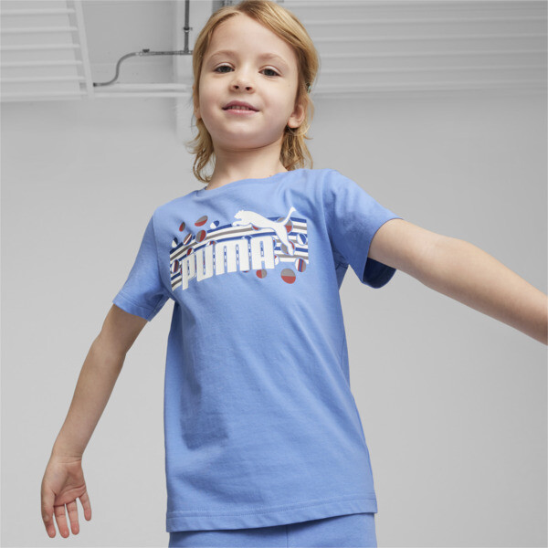 Puma Ess+ Summer Camp Little Kids' T-shirt In Blue Skies