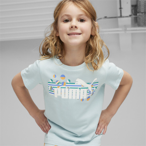 Puma Ess+ Summer Camp Little Kids' T-shirt In Turquoise Surf